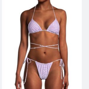 Kendall & Kylie Bikini Woman’s Size L Tiger Lilac NWT